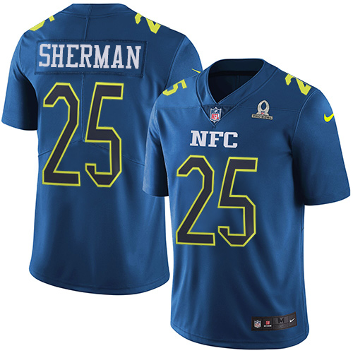 Nike Seahawks #25 Richard Sherman Navy Youth Stitched NFL Limited NFC Pro Bowl Jersey